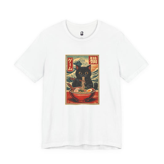Vintage Ramen Cat T-Shirt — Japanese Retro Kitty With Bowl Design