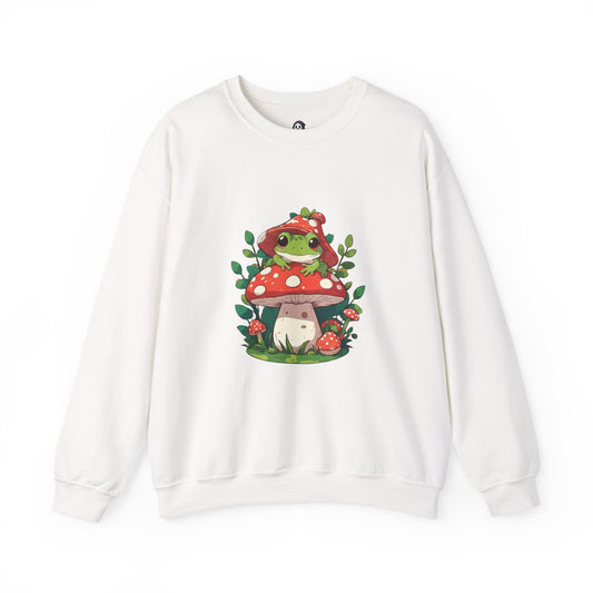 Frog Mushroom Sweatshirt | Cute Cottagecore Frog Graphic | Kawaii Nature Crewneck