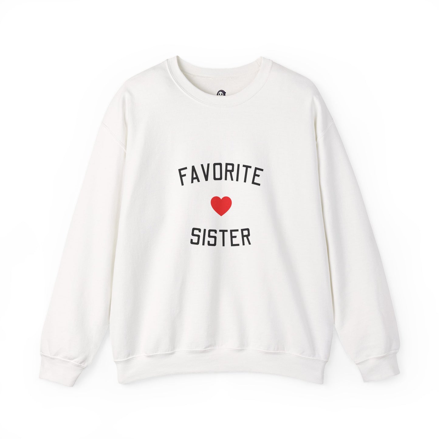 Adult — Favorite Sister Sweatshirt - Cute Heart Crewneck Gift for Sisters