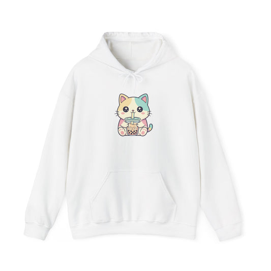 Kawaii Pastel Bubble Tea Cat Hoodie