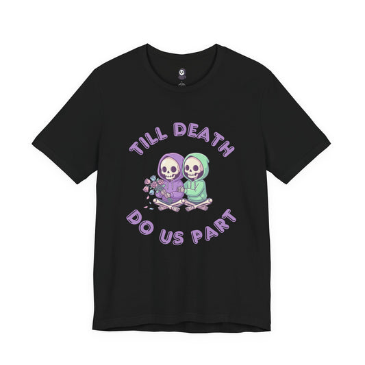 Till Death Do Us Part T-Shirt | Spooky Cute Skeleton Couple Graphic | Pastel Goth Black Tee